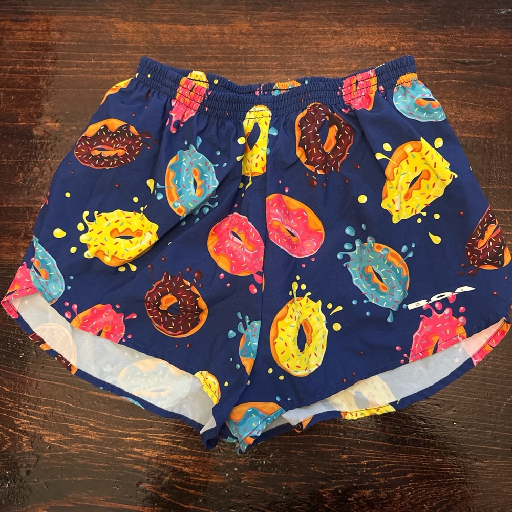 Colorful Donut Print Athletic Shorts